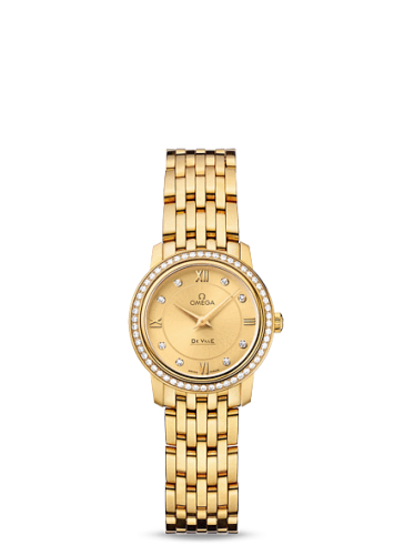 Omega De Ville Prestige Quartz 24.4 Yellow Gold / Diamond / Bracelet